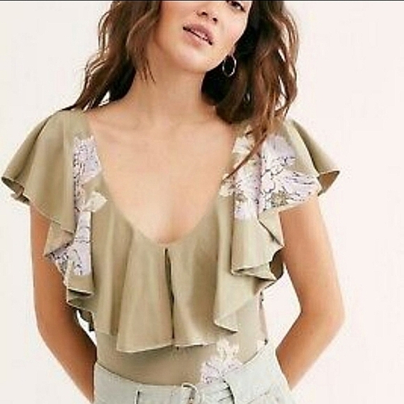 Free People  Floral Matilda Bodysuit NWT Size Medium - Picture 3 of 6